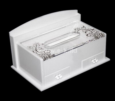 White tissue box holder