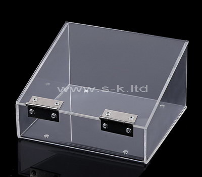 large acrylic box with hinged lid