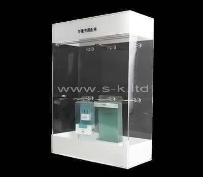 lucite small corner display cabinet