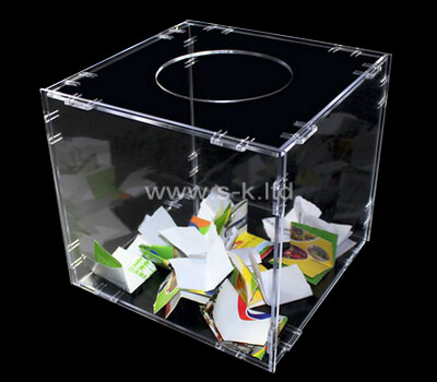 Clear plastic raffle box