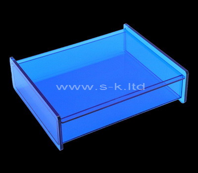 blue plastic organizer box
