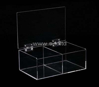 Clear rectangular storage box with lid
