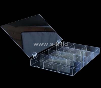 Acrylic 12 compartment plastic storage box