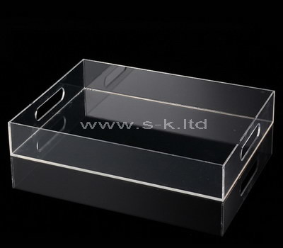 clear acrylic serving tray with handles