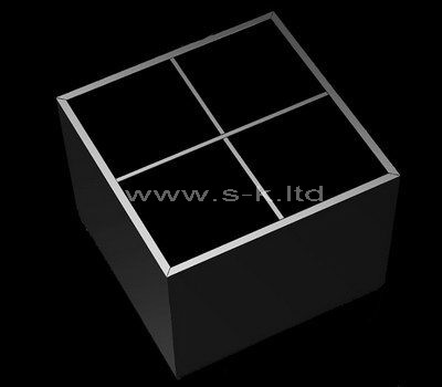 Square black acrylic 4 grids display cases