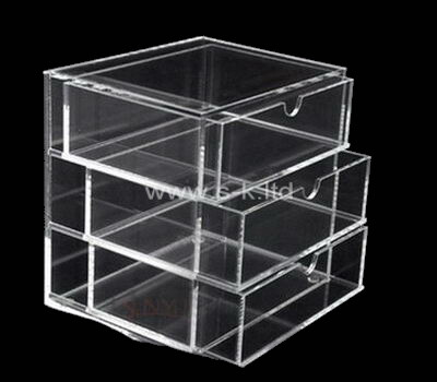 Custom design clear acrylic 3 drawers storage box