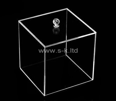 Custom design square clear acrylic display box with lid