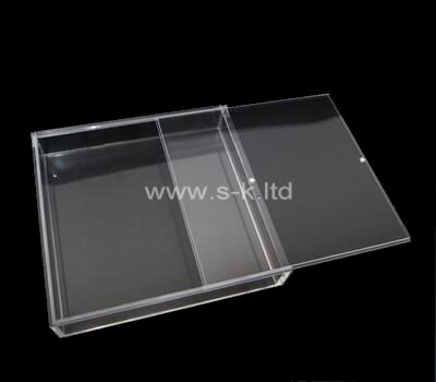 Custom design flat clear acrylic sliding box