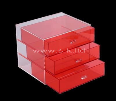 Custom design acrylic 3 drawers organizer box