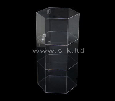 Custom hexagon clear acrylic display cases
