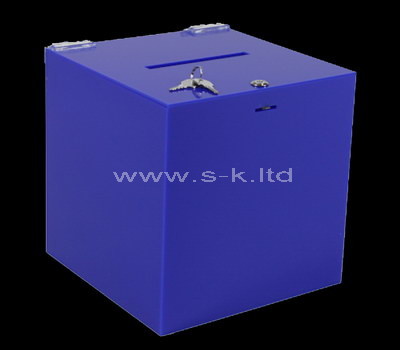 Custom blue acrylic suggestion box