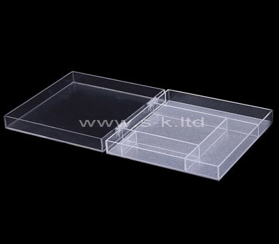 Kundenspezifische flache Box aus klarem Acryl mit Deckel