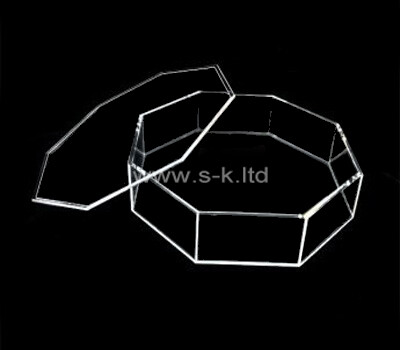 Custom octagon clear acrylic box with lid