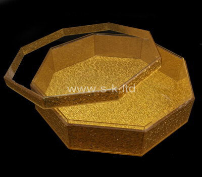 Custom octagon gold acrylic display case