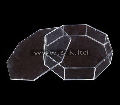 Custom octagon clear acrylic case with lid