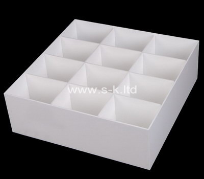 Custom 12 grids white acrylic organizer box