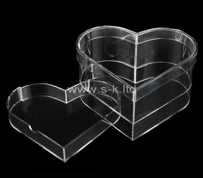 Custom heart shape clear acrylic box
