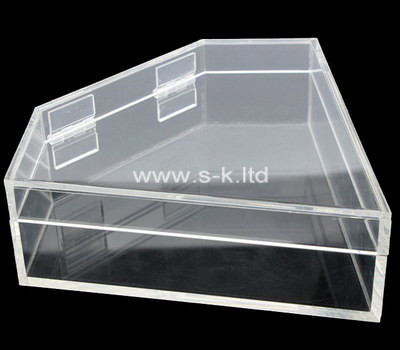 Custom fan-shaped clear acrylic box