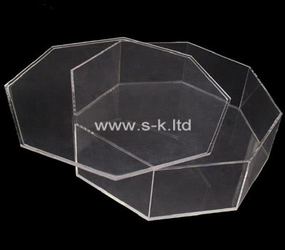 Custom octagon acrylic box with lid