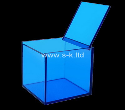 Custom square blue acrylic box with lid