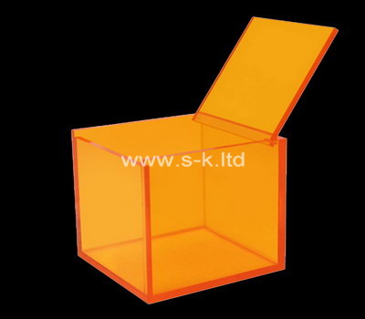 Custom square orange acrylic box with lid