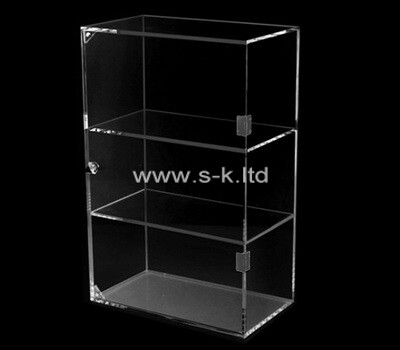 Custom 3 tiers lockable clear acrylic display cabinet