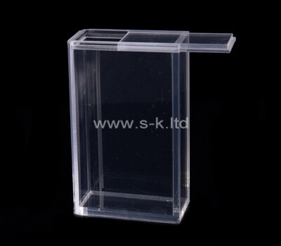 Custom clear plexiglass storage box with sliding lid