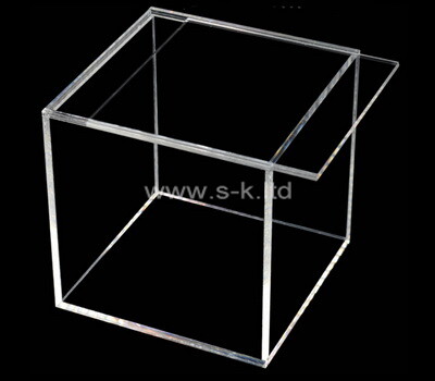 Custom square clear lucite sliding lid box