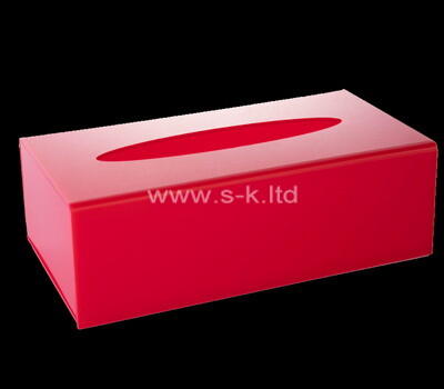 Custom red lucite tissue paper box