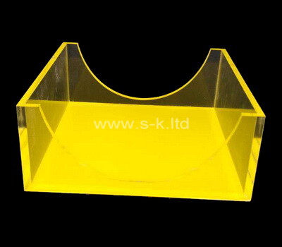 Custom yellow acrylic notepad holder box