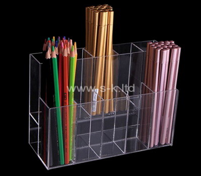 Custom 10 grids clear acrylic pens organizer box