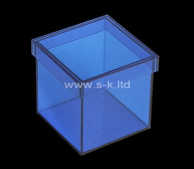 Custom square blue acrylic wedding gift box