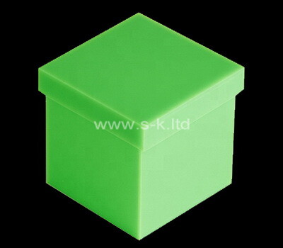 Custom square green acrylic wedding gift box