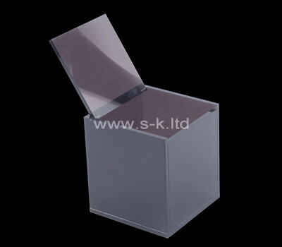 Custom square black acrylic gift storage box with lid