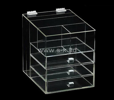 Custom acrylic cosmetic case lucite makeup drawer organizer plexiglass jewelry storage box