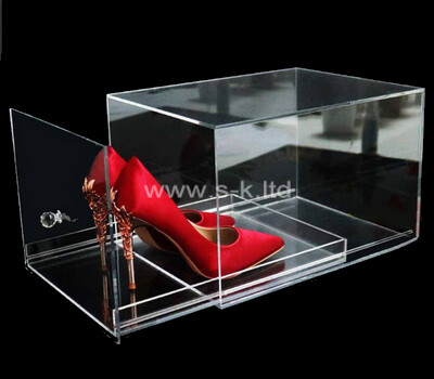 Custom perspex storage box acrylic bin lucite container acrylic organizing box for shoes