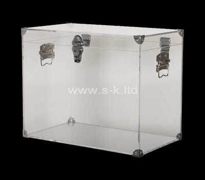 Custom metal fitting acrylic display case lucite storage box