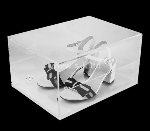 Il fornitore del plexiglass personalizza la scatola di immagazzinaggio delle scarpe del perspex
