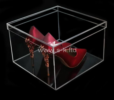 Plexiglass supplier customize acrylic shoe storage box with lid