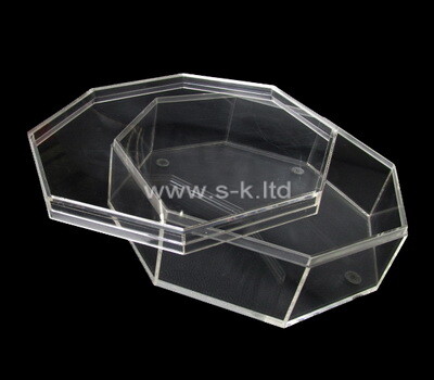 Plexiglass factory customize octagon acrylic box with lid