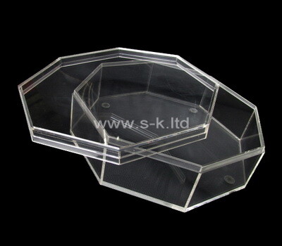 Boîte acrylique octogonale avec couvercle en plexiglas fabriquée sur mesure par l'usine