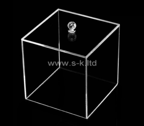 Acrylic manufacturer customize square plexiglass showcase with lid