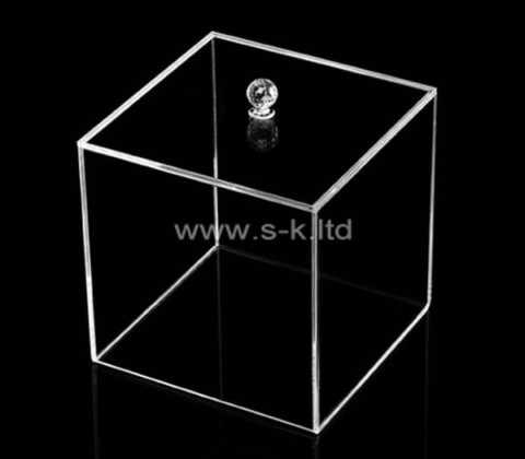 Acrylic manufacturer customize square plexiglass showcase with lid