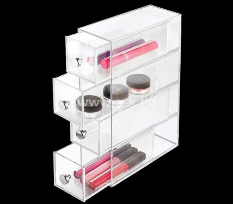 Proveedor de acrílico personalizado plexiglás cajón de maquillaje vitrinas