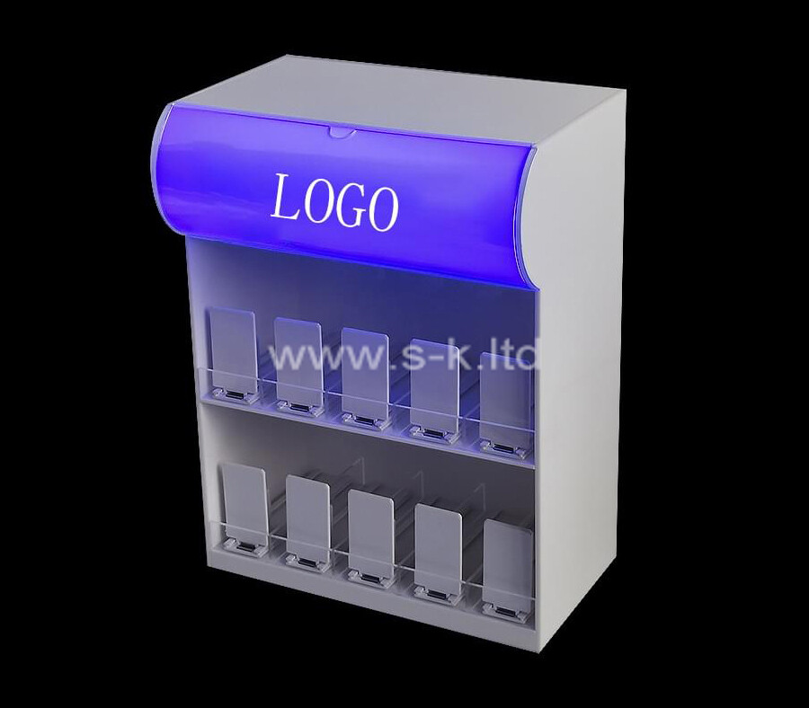 Acrylic manufacturer custom white display cabinet with lights