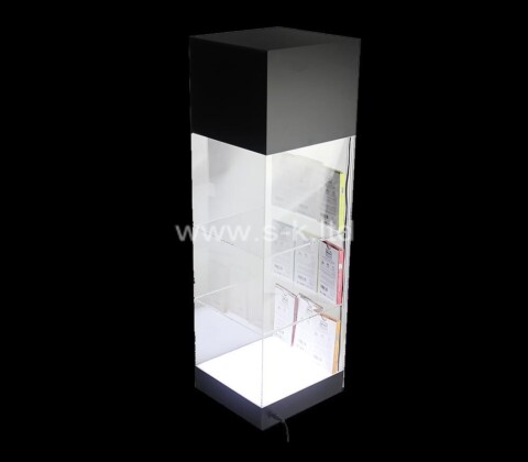 Acrylic manufacturer custom lighted curio corner cabinet
