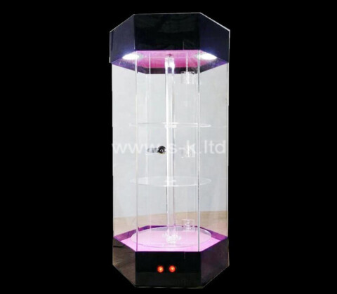 Plexiglass manufacturer custom acrylic lighted corner curio cabinet