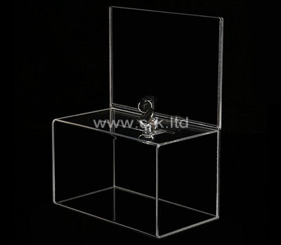 OEM supplier customized acrylic suggestion box with sign holder