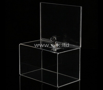 OEM supplier customized acrylic suggestion box with sign holder