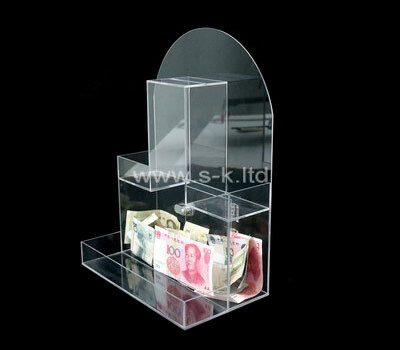 OEM supplier customized lucite lockable charity donation box